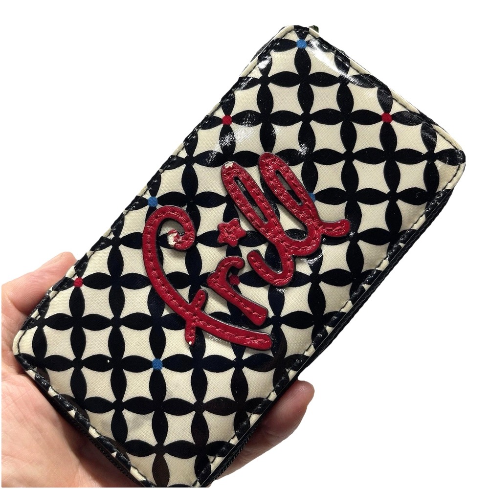 Vera Bradley Frill Zip Around Vinyl 4 Color Pens & Dividers‎ Pen Holder Wallet